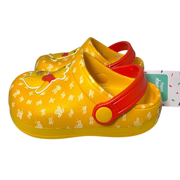 Disney Winnie The Pooh Clogs Toddler Sz 5 & 6 Yellow Easy-On/Off Swiveling Strap - Picture 3 of 7